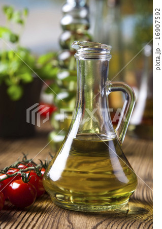 Olive oil bottles, Mediterranean rural theme 16907592