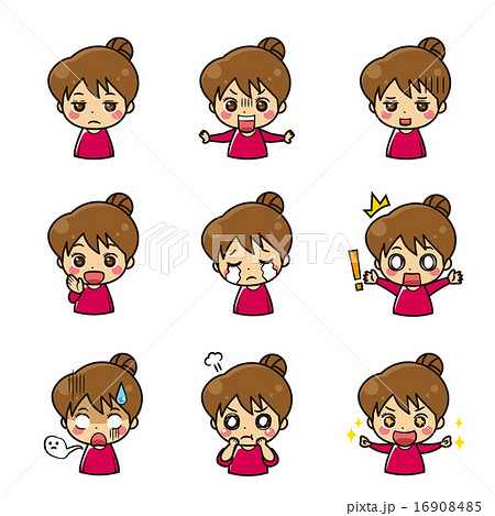 女性のセット コミカル シリーズ のイラスト素材