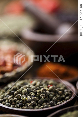 Wooden bowl spice, orintal cuisine vivid theme 16909180