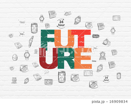 Time concept: Future on wall background 16909834