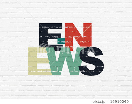 News concept: E-news on wall background 16910049