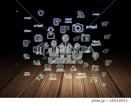 News concept: Business Team in grunge dark room 16910055