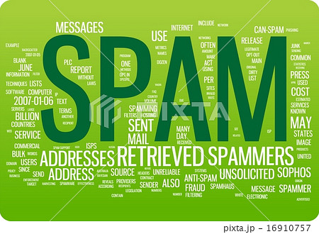 Spam word cloud illustration. Graphic tag collection 16910757