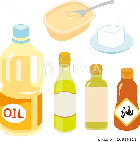サラダ油やバター 食用油のイラスト素材