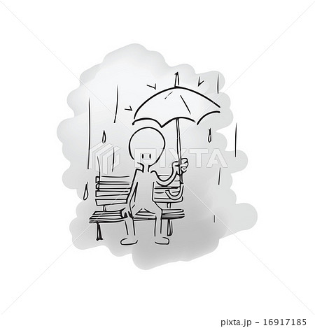 Man sitting in the rain alone Man sitting in the rain alone 16917185