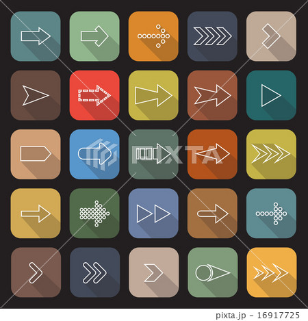 Arrow line flat icons with long shadow 16917725