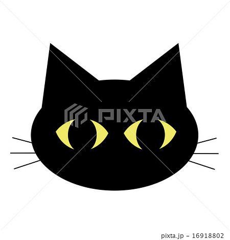 耳の大きな黒猫のイラスト素材 耳の大きな黒猫のイラスト素材