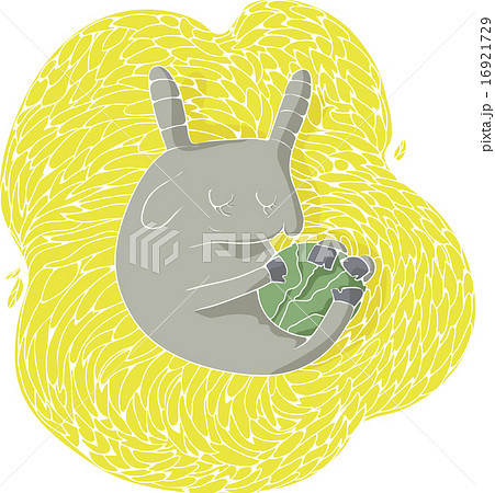 Goat sleeping on the leaves with cabbage. Goat sleeping on the leaves with cabbage. 16921729