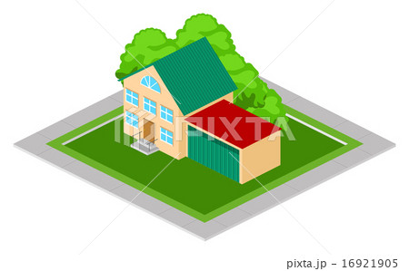 Isometric House with Garage Isometric House with Garage 16921905