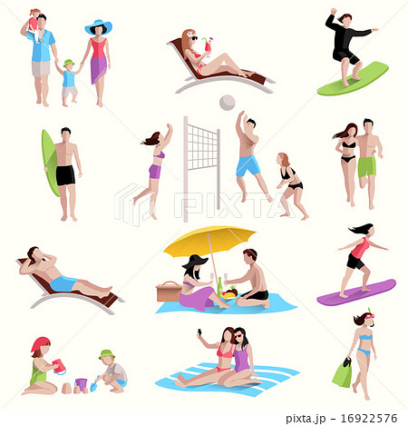 People On Beach Iconsのイラスト素材 [16922576] - PIXTA