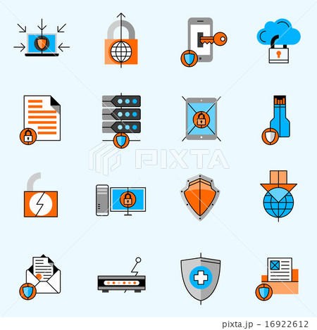 Data Protection Line Icons Set Data Protection Line Icons Set 16922612