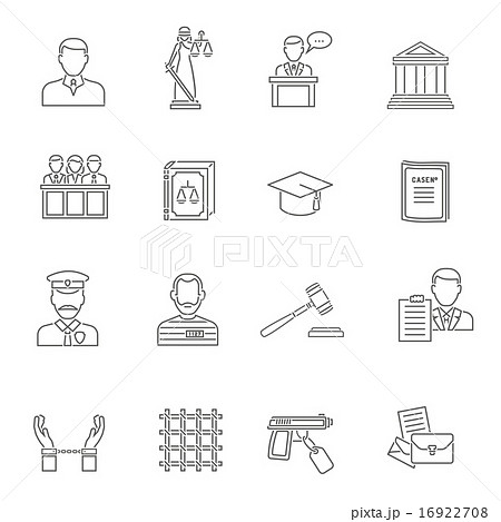 Justice Outline Icon Set  16922708