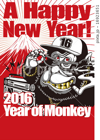 2016年賀状_B-Monkey_賀詞無し 16923651