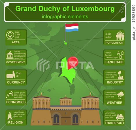 Luxembourg infographics, statistical data, sights. 16923890