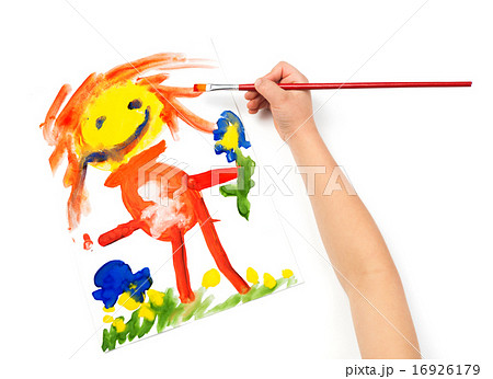 Child draws mother watercolors Child draws mother watercolors 16926179