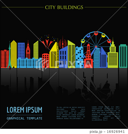 Cityscape graphic template. City architecture 16926941