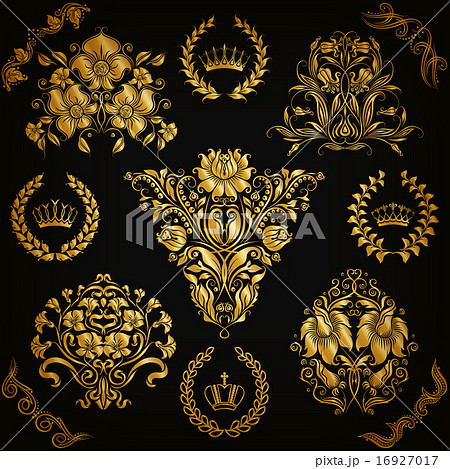 Set of vector damask ornaments. 16927017