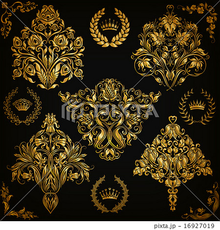 Set of vector damask ornaments. 16927019