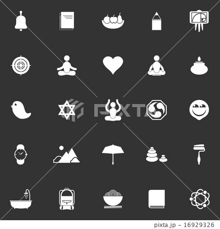 Zen society icons on gray background 16929326
