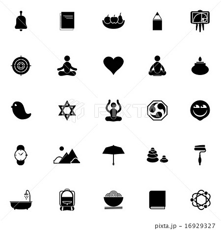 Zen society icons on white background 16929327