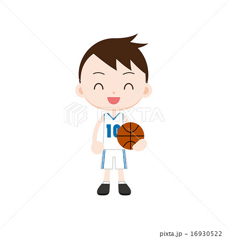 バスケットボールを持つ男の子のイラスト素材