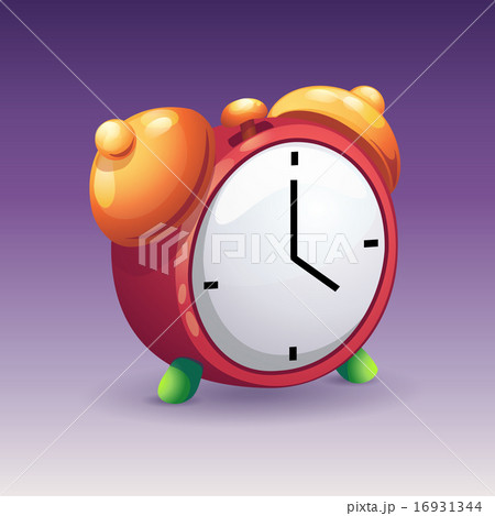 Image of red alarm clock with yelow bells 16931344