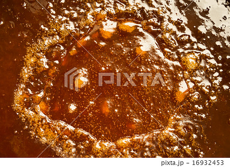 Texture is boiling yellow apricot jam 16932453