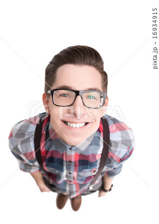 Nerd in glasses and checkered shirt Nerd in glasses and checkered shirt 16934915
