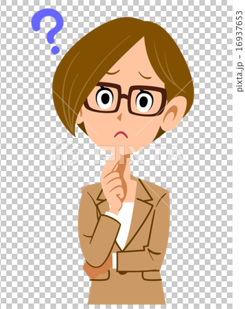 疑問を持つスーツの女性 16937653