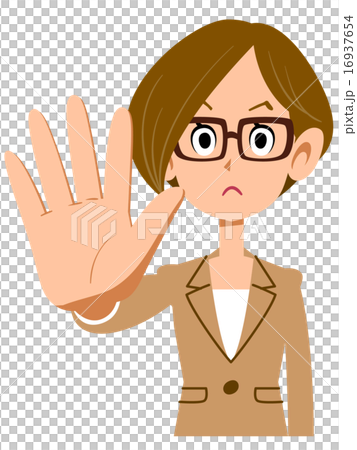制止するスーツの女性 16937654