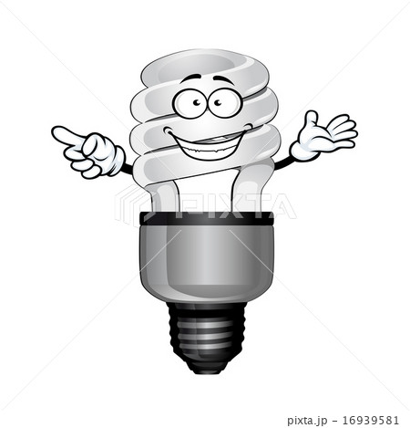 Cartoon saving light bulb character Cartoon saving light bulb character 16939581
