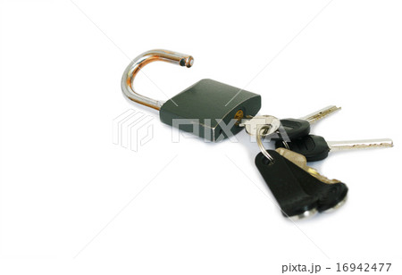 lock with a bunch of keys on a white background lock with a bunch of keys on a white background 16942477