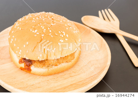 Delicious deep fried pork burger 16944274