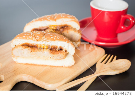 Delicious deep fried pork burger Delicious deep fried pork burger 16944278