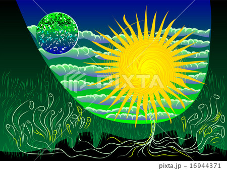 abstract background with sun 16944371