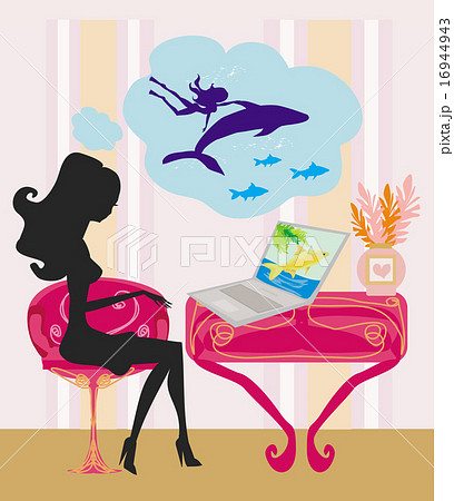 Secretary dreaming of diving with dolphins 16944943