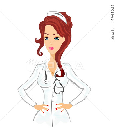 cartoon nurse or doctor on white background 16945089