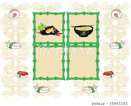 template of traditional Japanese food menu 16945182