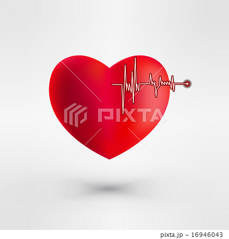 Heart with EKG signal. Valentine's Day.  Vector Illustration 16946043