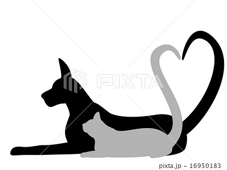 犬 猫 しっぽ ハートのイラスト素材 16950183 Pixta