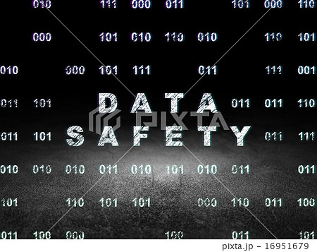 Information concept: Data Safety in grunge dark room 16951679