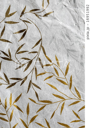 Mulberry paper texture with golden and silver leaf 16951992
