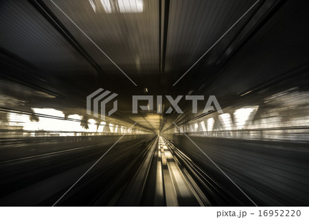 Motion blue of a Japanese mono rail 16952220
