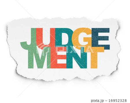 Law concept: Judgement on Torn Paper background 16952328