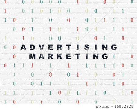 Business concept: Advertising Marketing on wall background 16952329