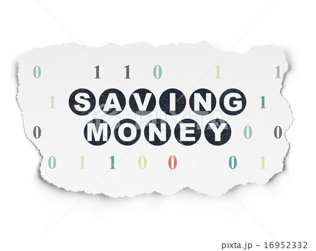 Business concept: Saving Money on Torn Paper background 16952332