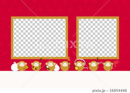 七個幸運神猴子和相框 七個幸運神猴子和相框 16954498