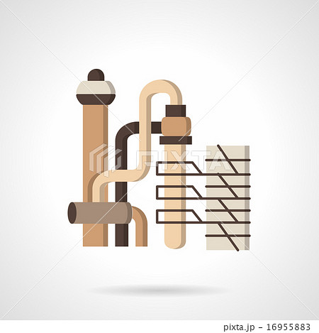 Vegetable oil factory flat vector icon 16955883