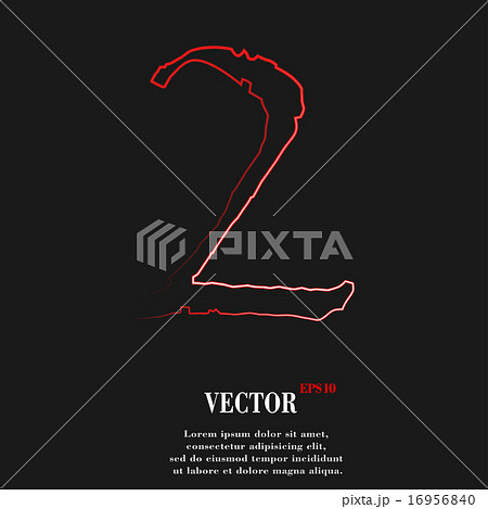 number two icon symbol Flat modern web design with 16956840