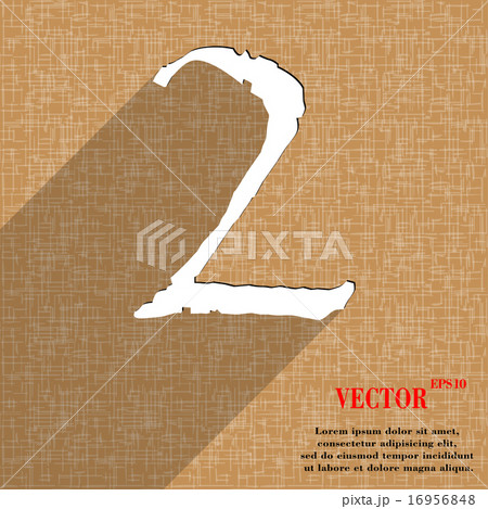 number two icon symbol Flat modern web design with 16956848